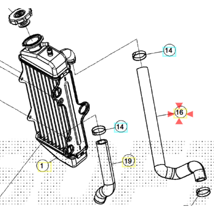 Beta Kühlerschlauch AM6 Beta RR50 Motard Bj. 21-25 Nr.19