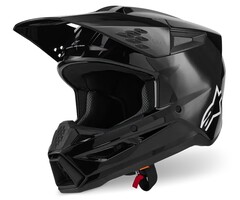 Alpinestars SM3 Motocross Helm Solid schwarz glänzend