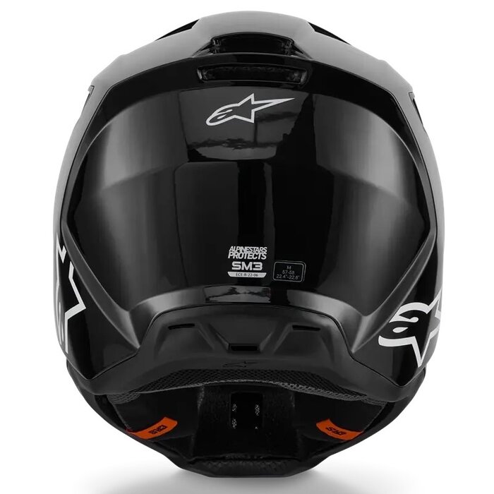 Alpinestars SM3 Motocross Helm Solid schwarz glänzend