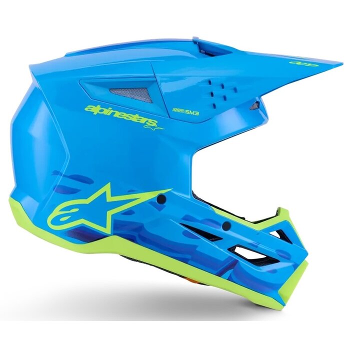 Alpinestars SM3 Motocross Helm Force cyan blau