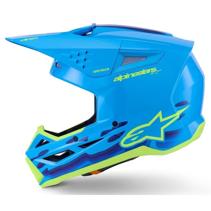Alpinestars SM3 Motocross Helm Force cyan blau