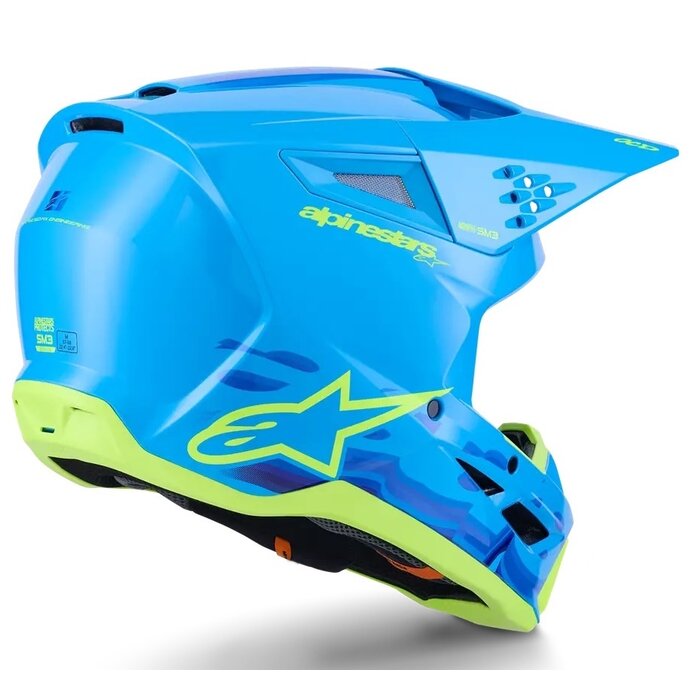 Alpinestars SM3 Motocross Helm Force cyan blau