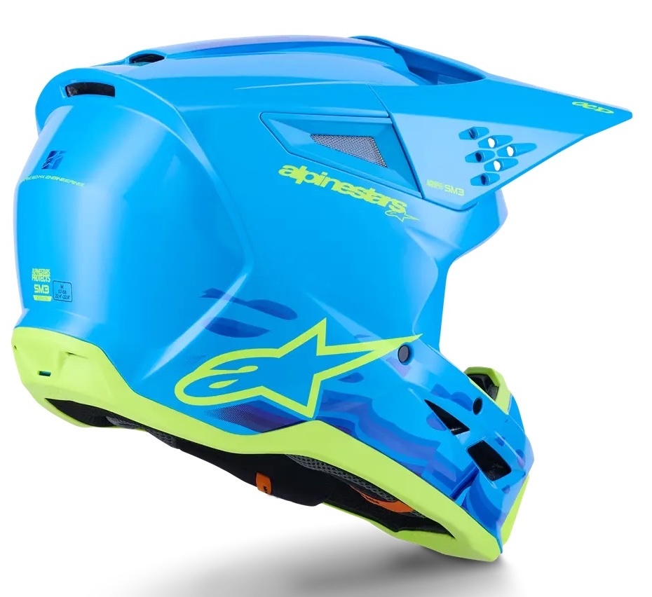Alpinestars SM3 Motocross Helm Force cyan blau