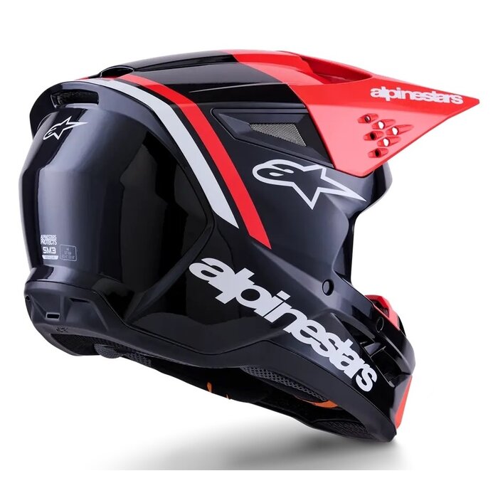Alpinestars SM3 Motocross Helm Radium - schwarz rot