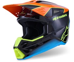 Alpinestars SM3 Motocross Helm Fray schwarz orange gelb