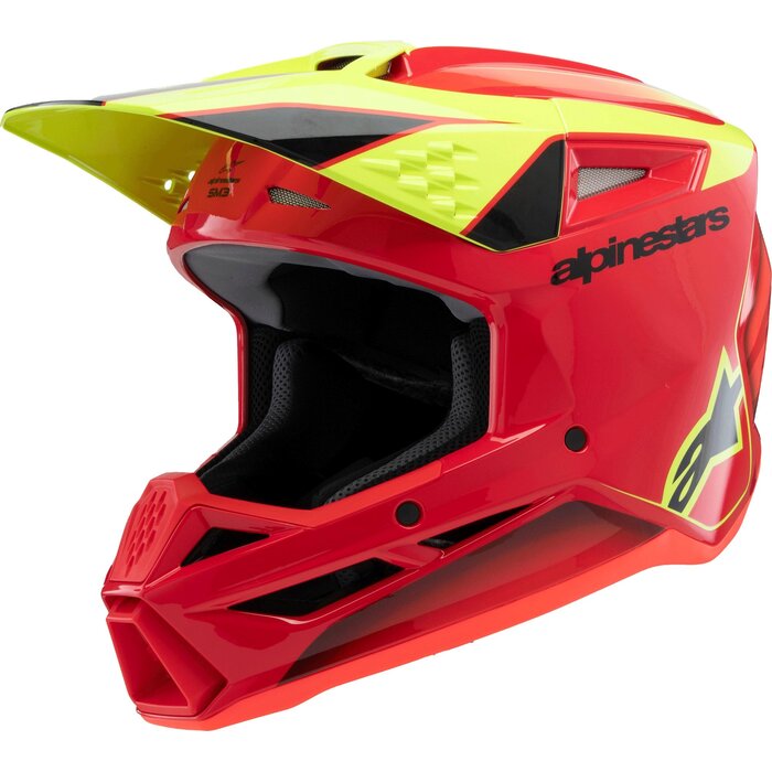 Alpinestars SM3 Motocross Helm Fray rot gelb