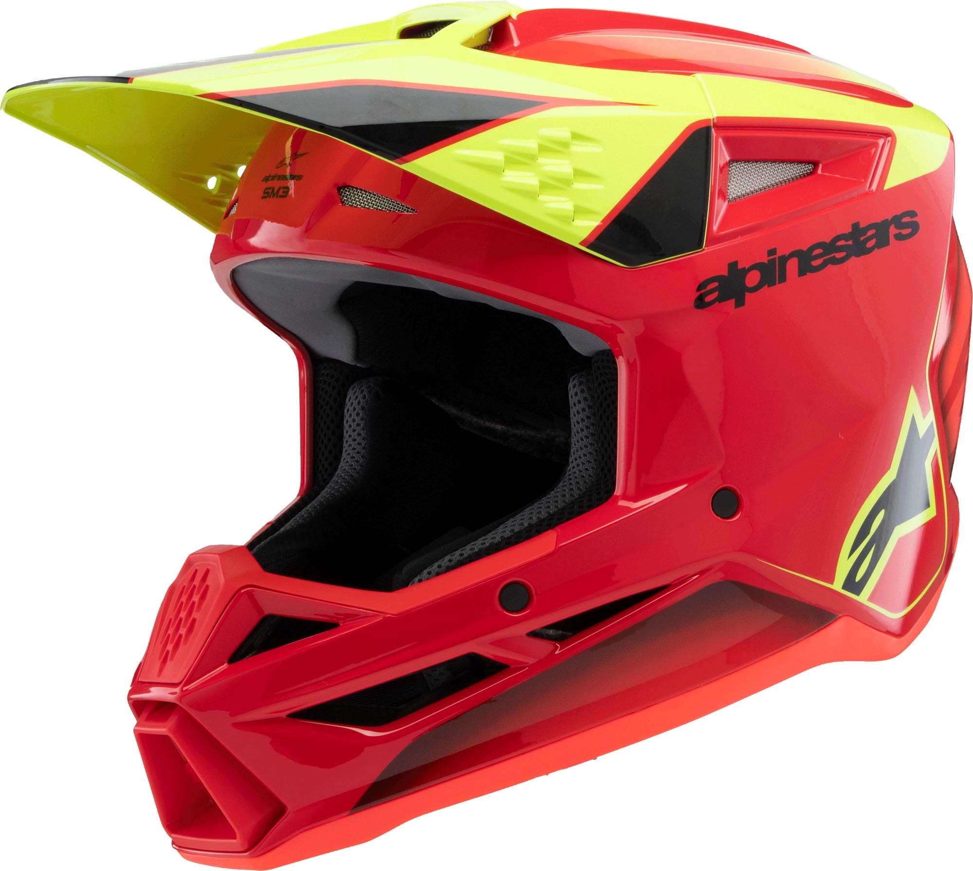 Alpinestars SM3 Motocross Helm Fray rot gelb