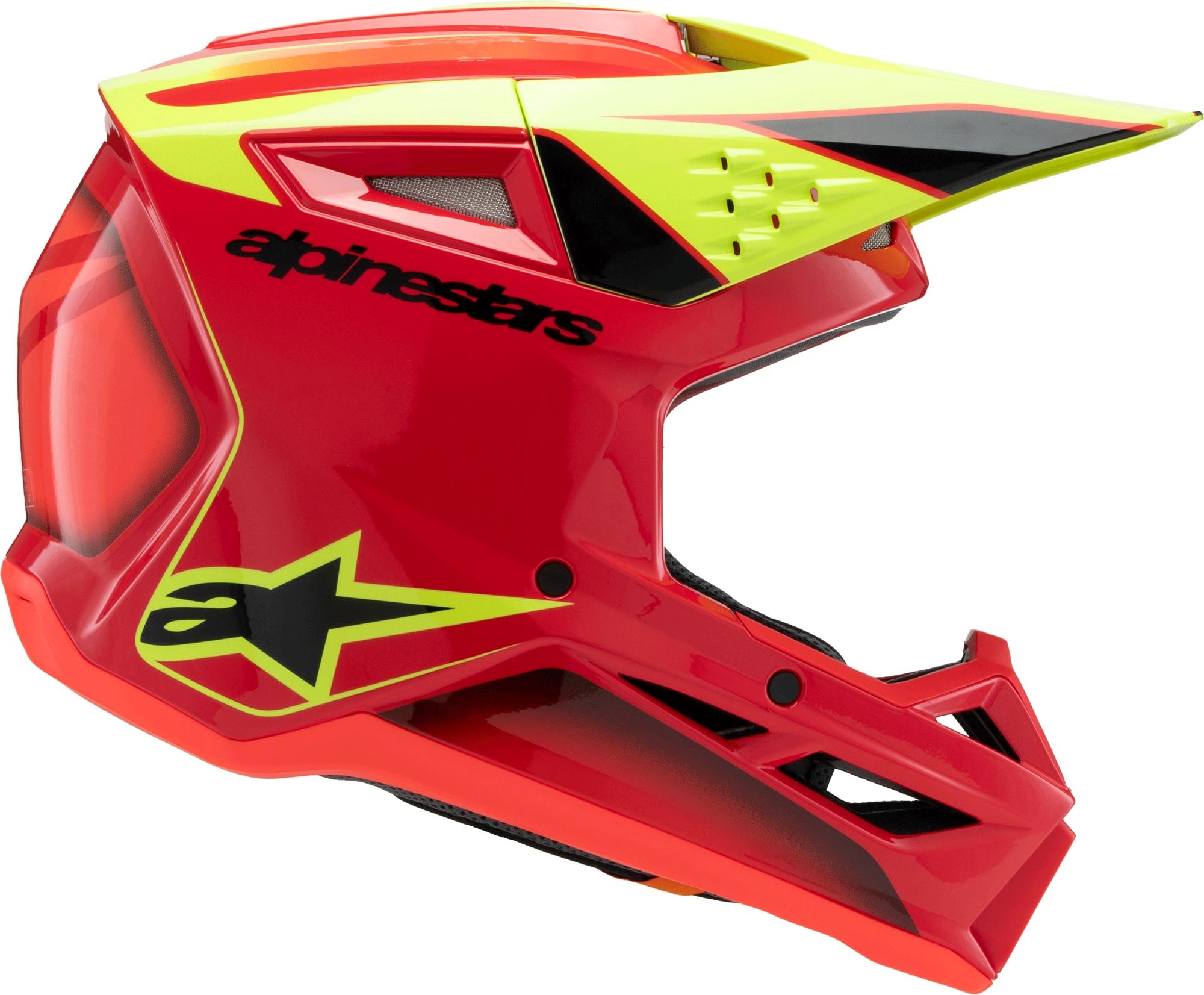 Alpinestars SM3 Motocross Helm Fray rot gelb