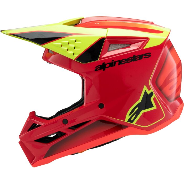 Alpinestars SM3 Motocross Helm Fray rot gelb
