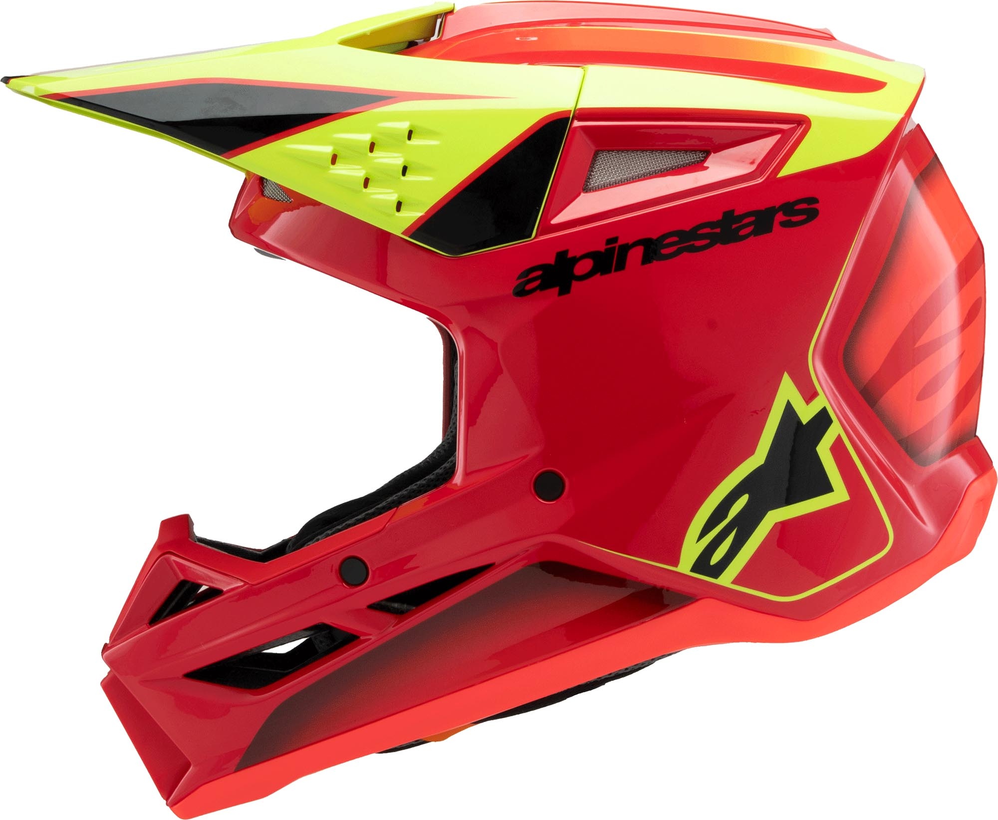Alpinestars SM3 Motocross Helm Fray rot gelb