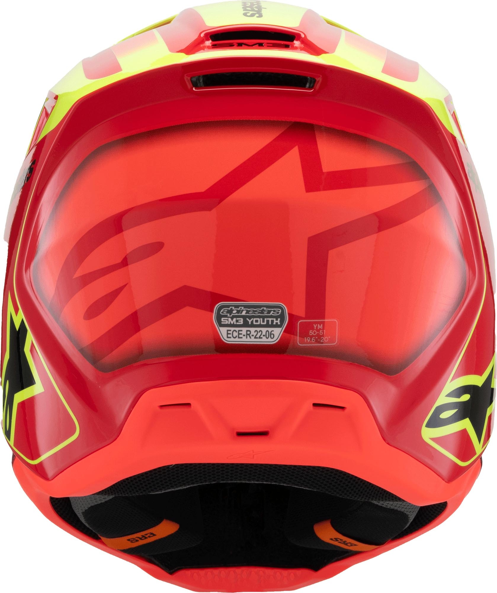 Alpinestars SM3 Motocross Helm Fray rot gelb