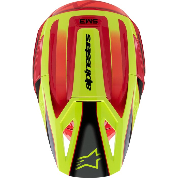 Alpinestars SM3 Motocross Helm Fray rot gelb
