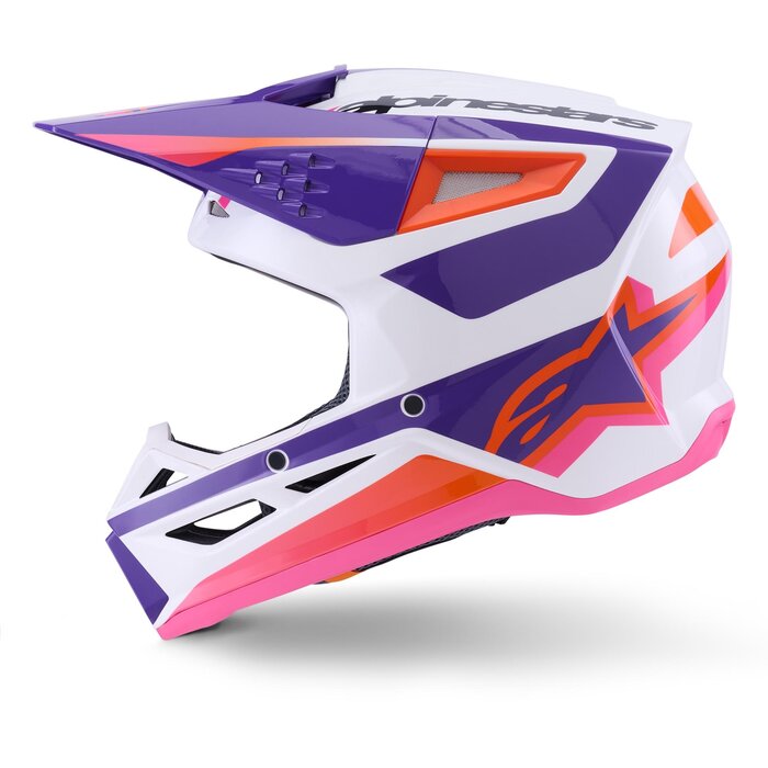 Alpinestars SM3 Motocross Helm Heat weiss orange lila