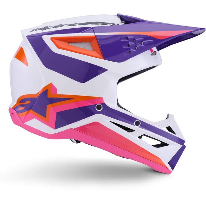 Alpinestars SM3 Motocross Helm Heat weiss orange lila