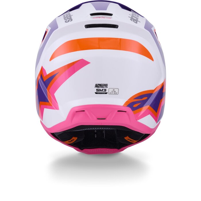Alpinestars SM3 Motocross Helm Heat weiss orange lila