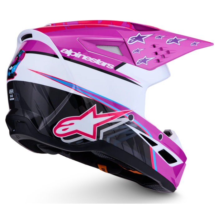 Alpinestars SM3 Motocross Helm Falcon Purple White Black Pink Fl Gl