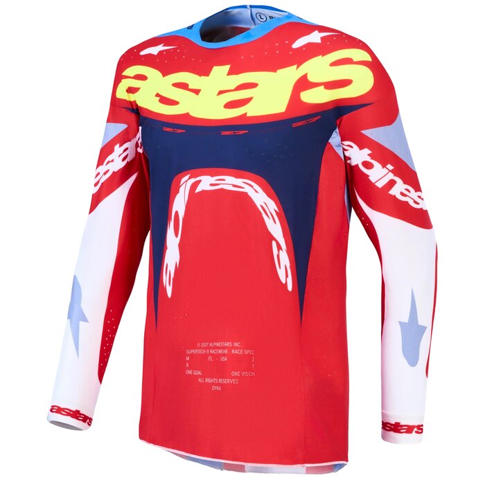 Alpinestars Supertech Dyna Jersey 2027 Fire Red White Navy Blue