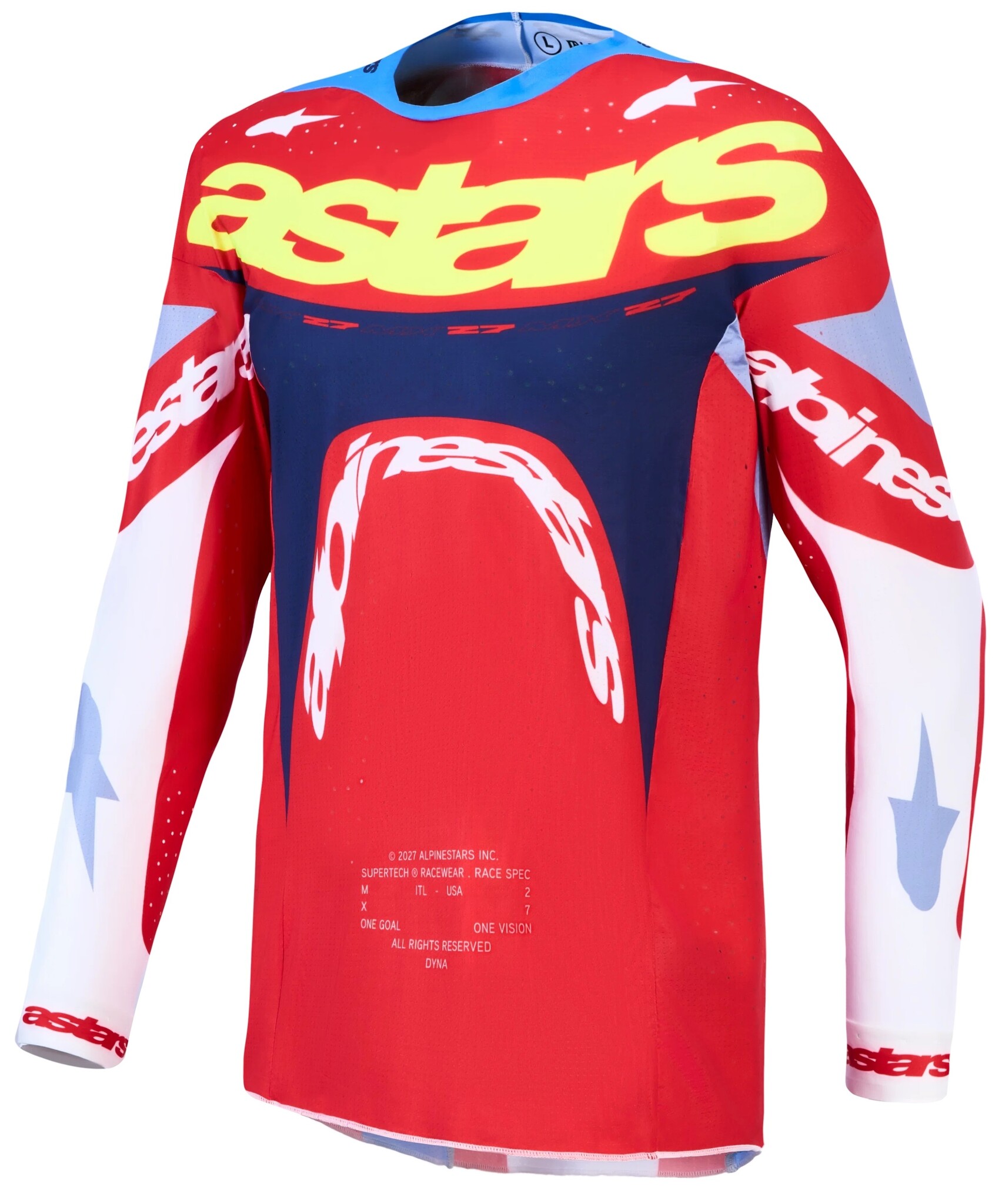 Alpinestars Supertech Dyna Jersey 2027 Fire Red White Navy Blue
