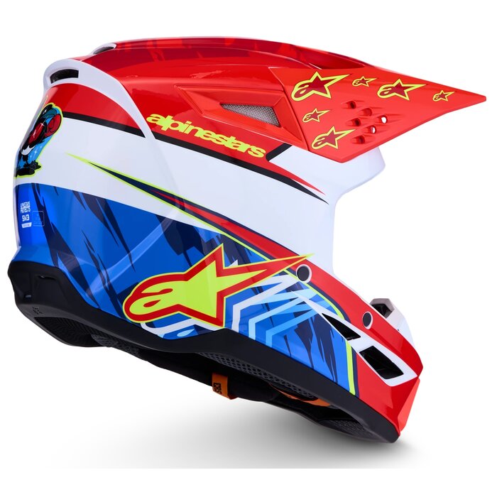 Alpinestars SM3 Motocross Helm Falcon Red Fl White Blue Yl Fl Gl