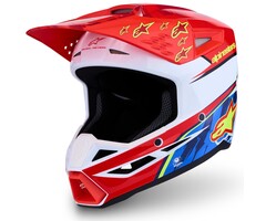 Alpinestars SM3 Motocross Helm Falcon Red Fl White Blue Yl Fl Gl