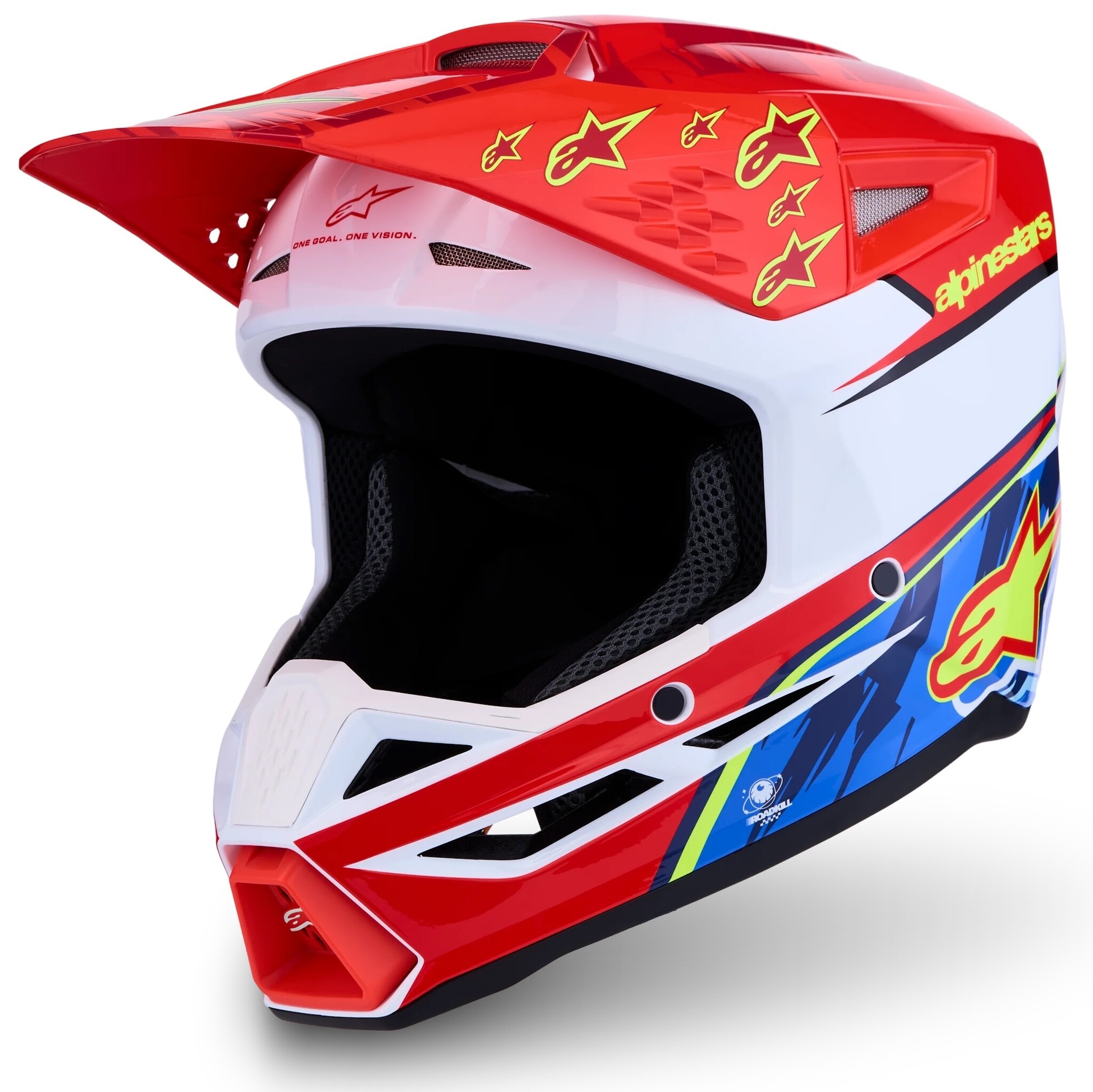 Alpinestars SM3 Motocross Helm Falcon Red Fl White Blue Yl Fl Gl