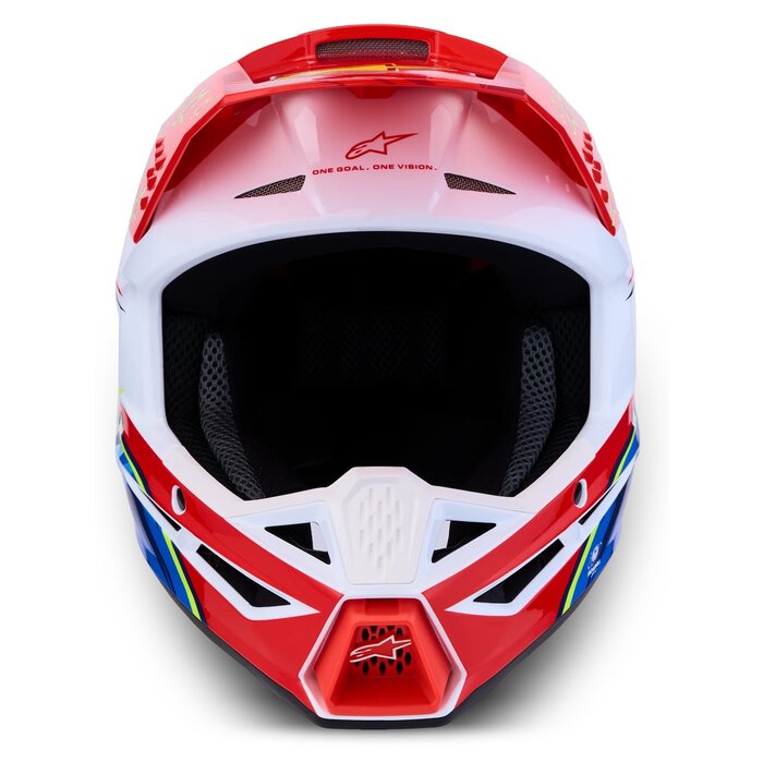 Alpinestars SM3 Motocross Helm Falcon Red Fl White Blue Yl Fl Gl