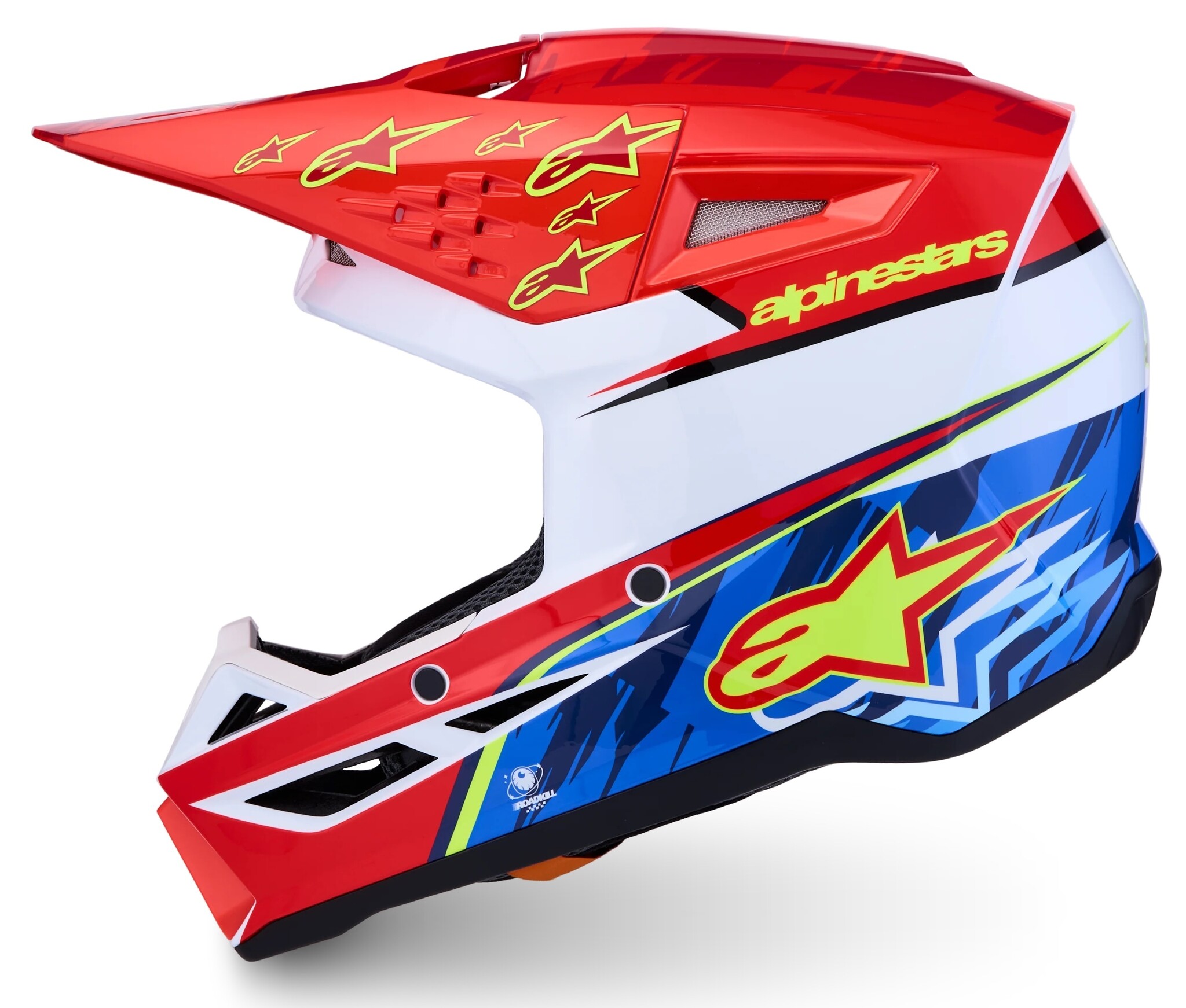 Alpinestars SM3 Motocross Helm Falcon Red Fl White Blue Yl Fl Gl