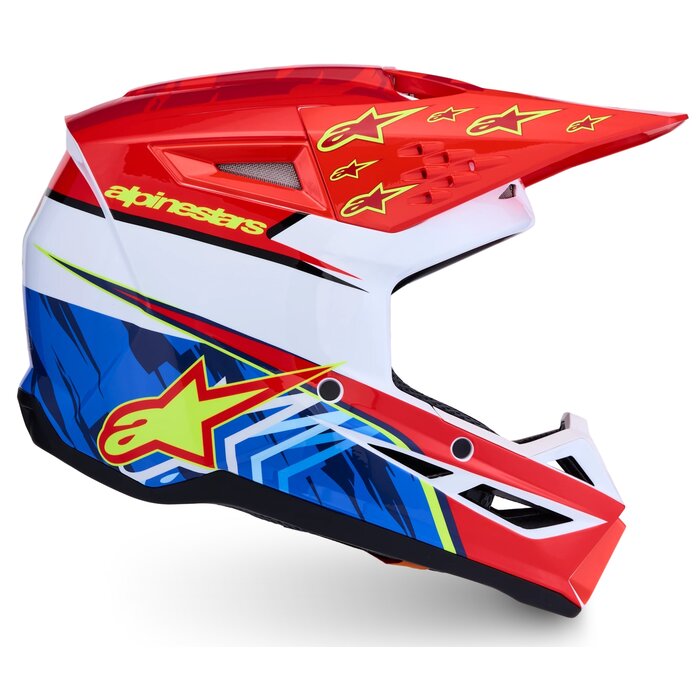 Alpinestars SM3 Motocross Helm Falcon Red Fl White Blue Yl Fl Gl