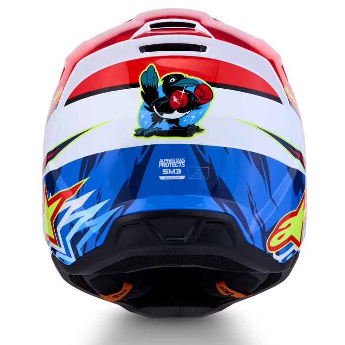 Alpinestars SM3 Motocross Helm Falcon Red Fl White Blue Yl Fl Gl