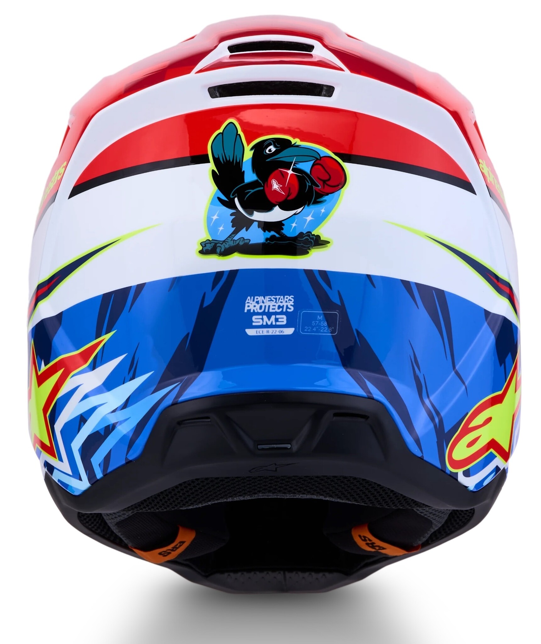 Alpinestars SM3 Motocross Helm Falcon Red Fl White Blue Yl Fl Gl