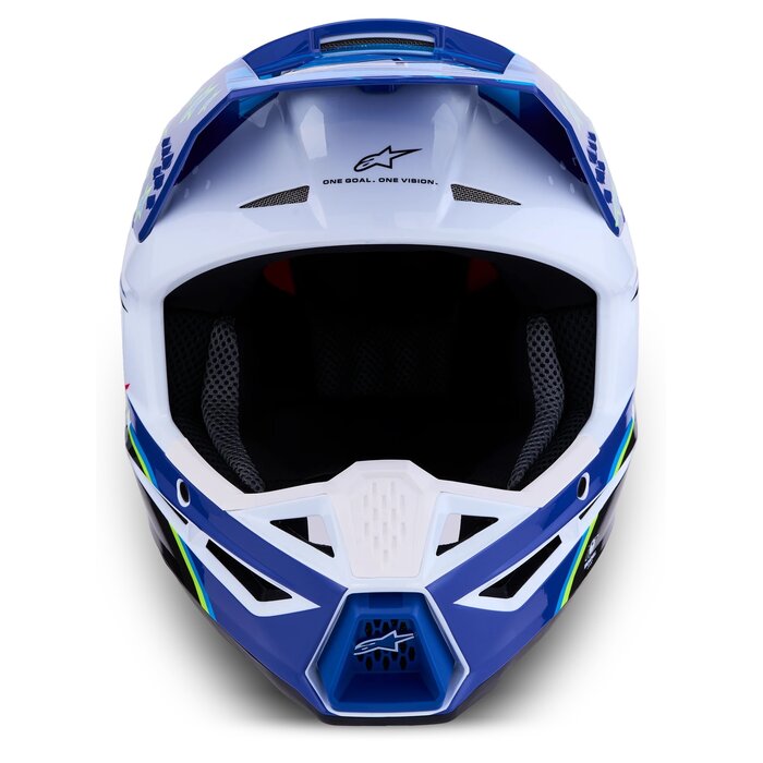 Alpinestars SM3 Motocross Helm Falcon Blue Wh Blk Pink Fl Yl Fl Gl
