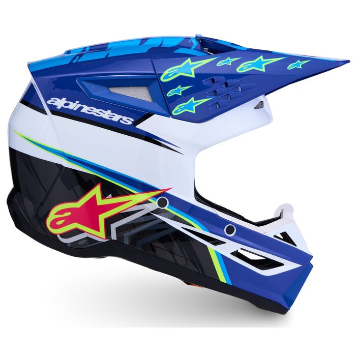 Alpinestars SM3 Motocross Helm Falcon Blue Wh Blk Pink Fl Yl Fl Gl
