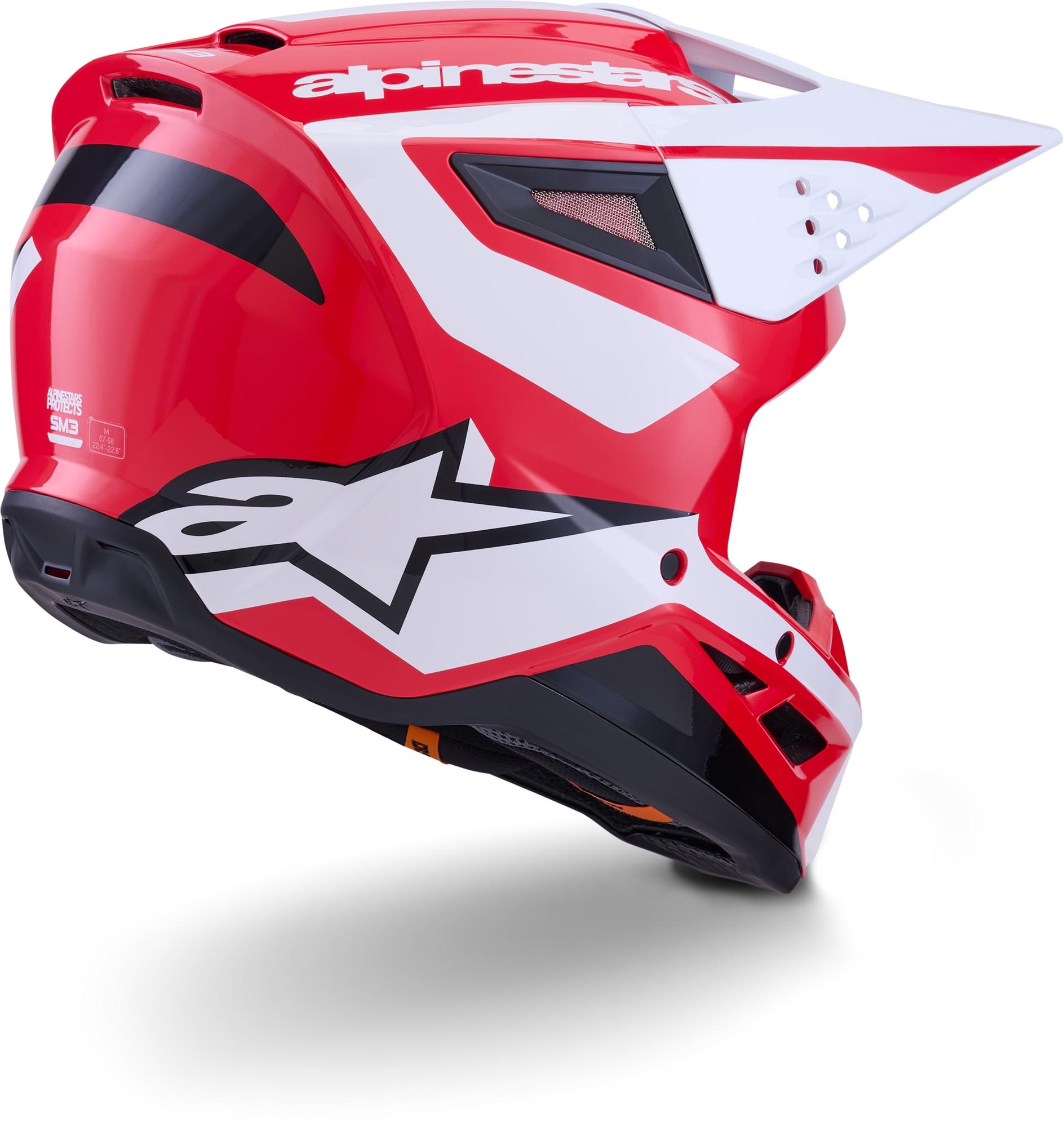 Alpinestars SM3 Motocross Helm Heat Red White Black Glossy