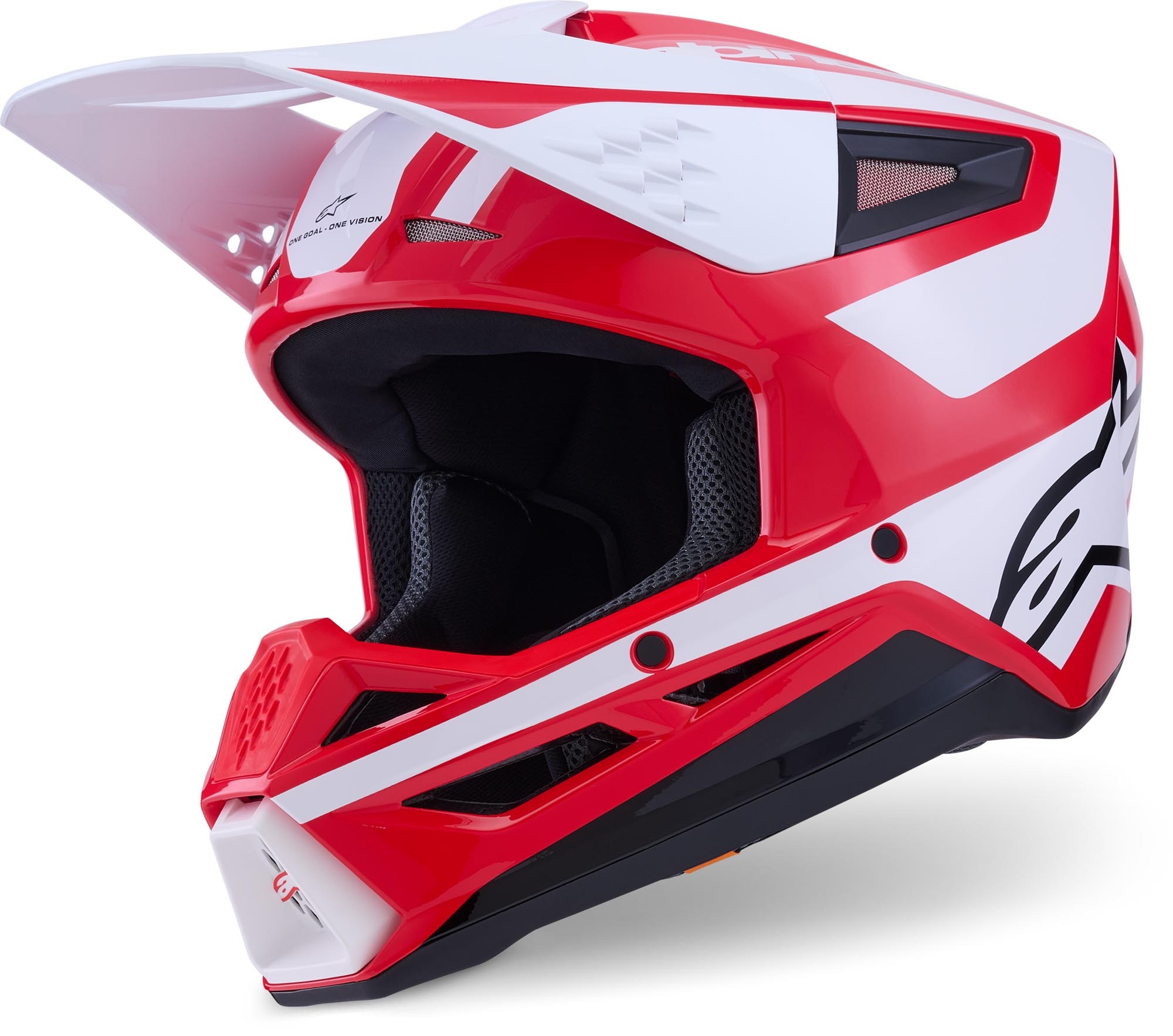 Alpinestars SM3 Motocross Helm Heat Red White Black Glossy