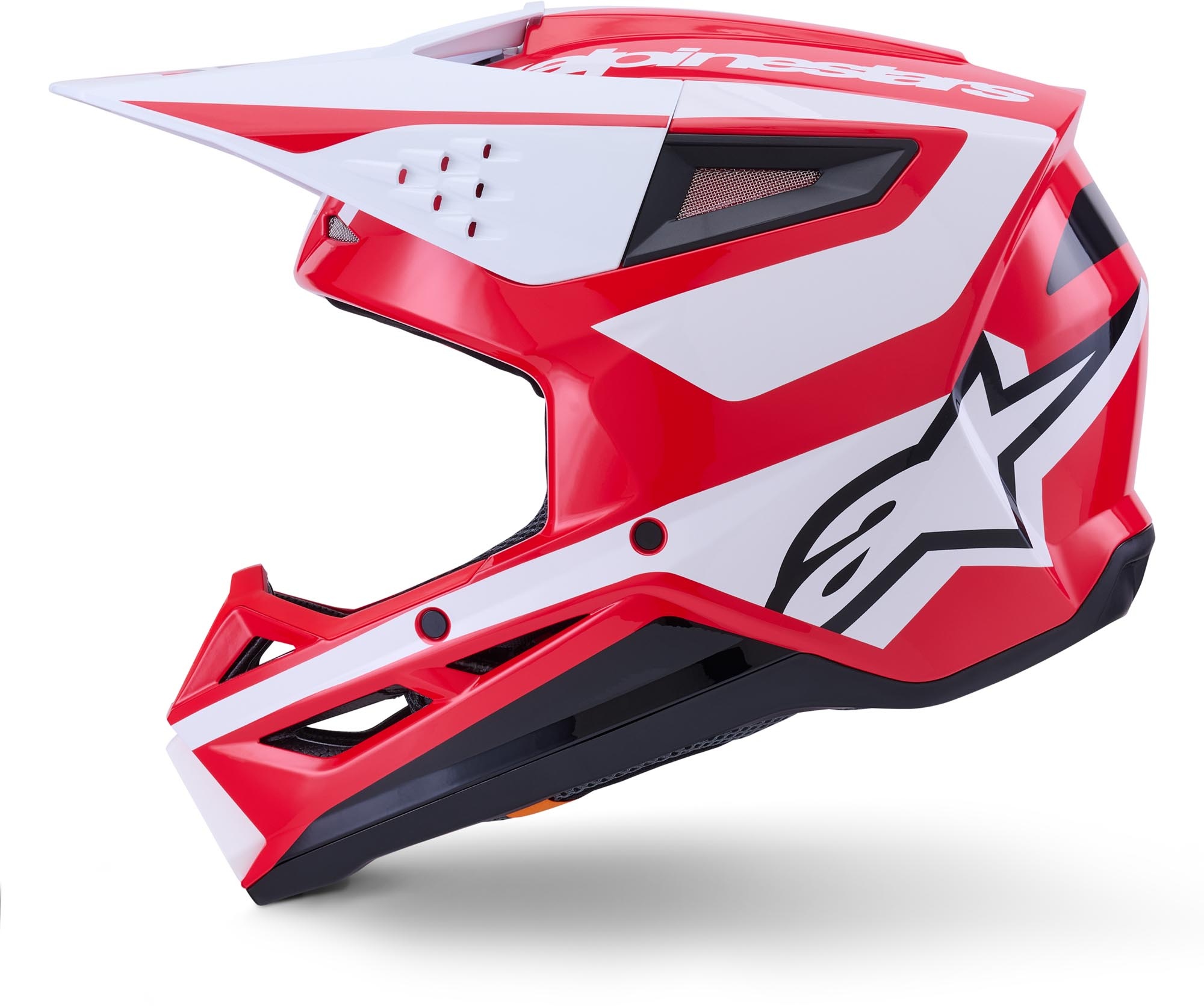 Alpinestars SM3 Motocross Helm Heat Red White Black Glossy