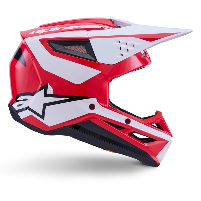 Alpinestars SM3 Motocross Helm Heat Red White Black Glossy