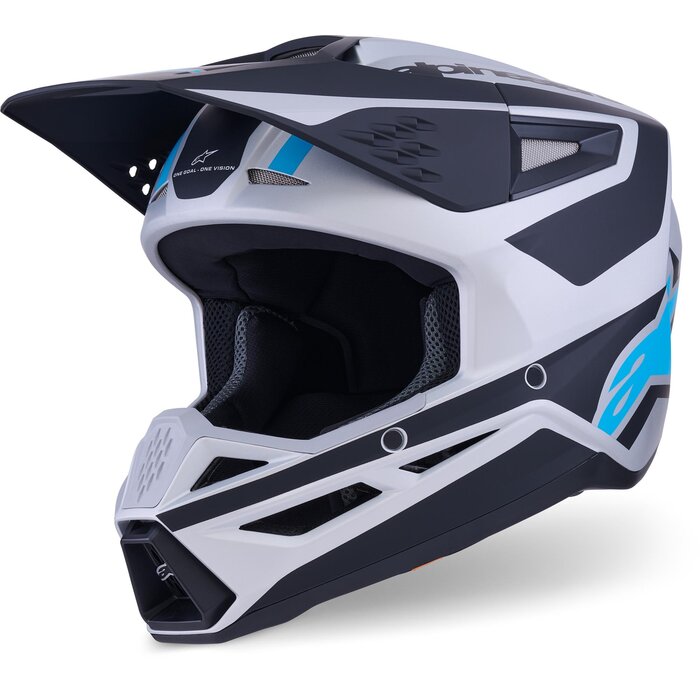Alpinestars SM3 Motocross Helm Heat Silver Blue Black Matt