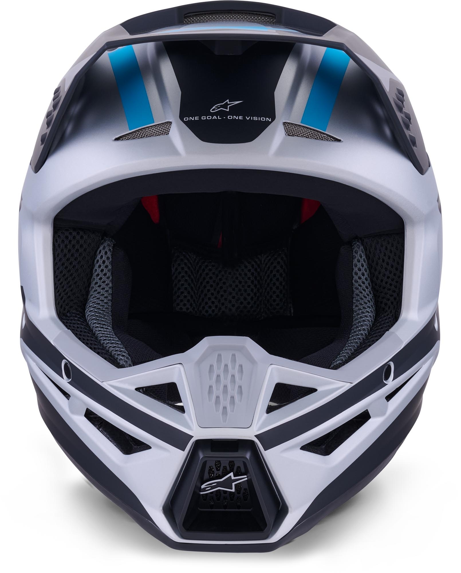 Alpinestars SM3 Motocross Helm Heat Silver Blue Black Matt