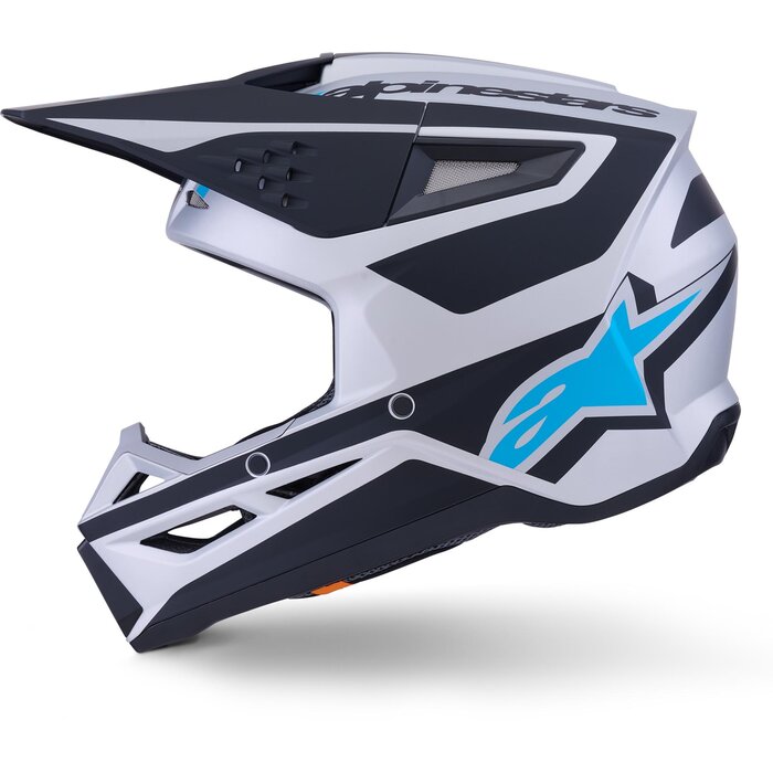 Alpinestars SM3 Motocross Helm Heat Silver Blue Black Matt