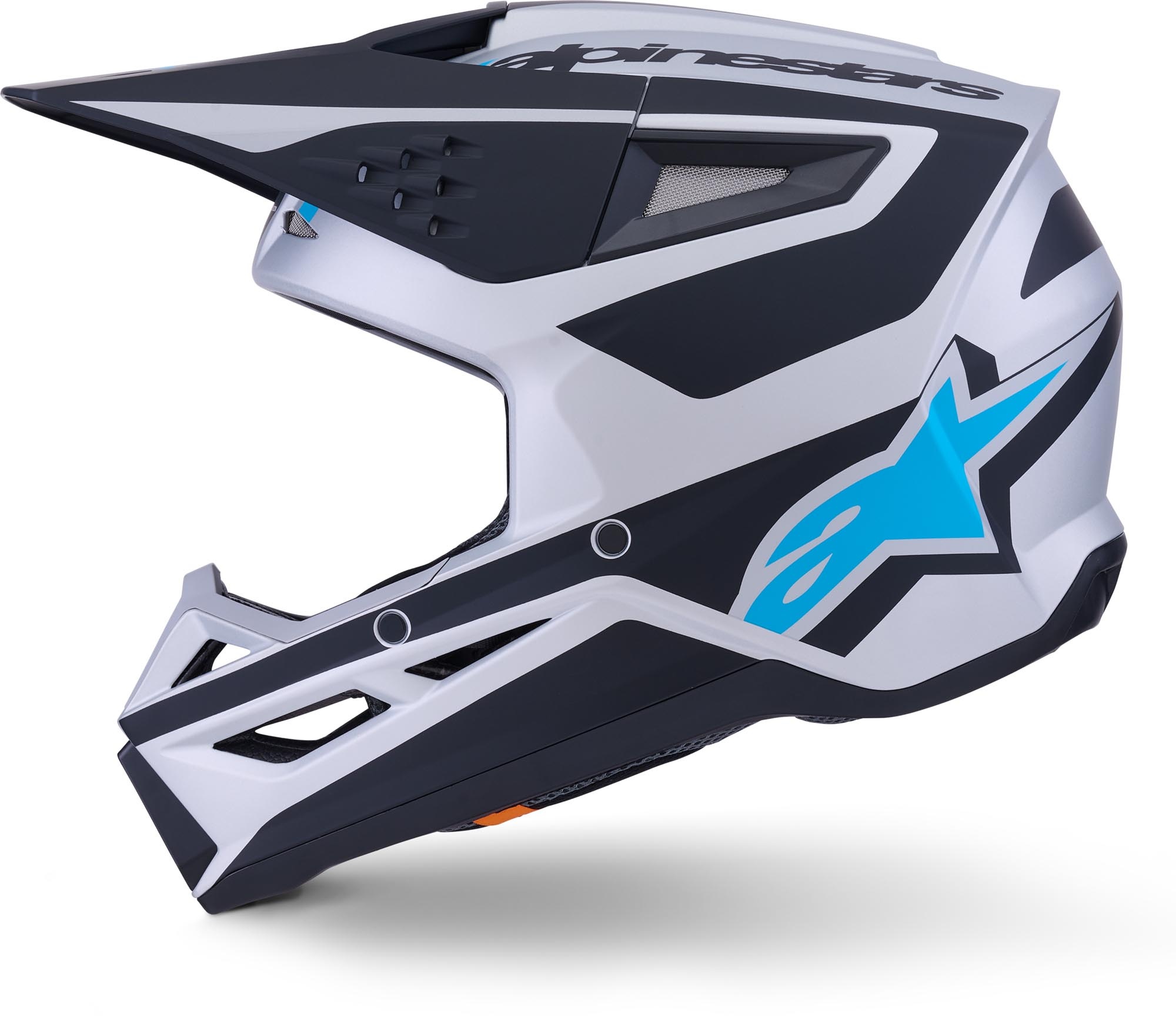 Alpinestars SM3 Motocross Helm Heat Silver Blue Black Matt