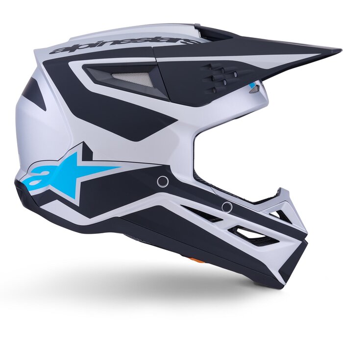 Alpinestars SM3 Motocross Helm Heat Silver Blue Black Matt