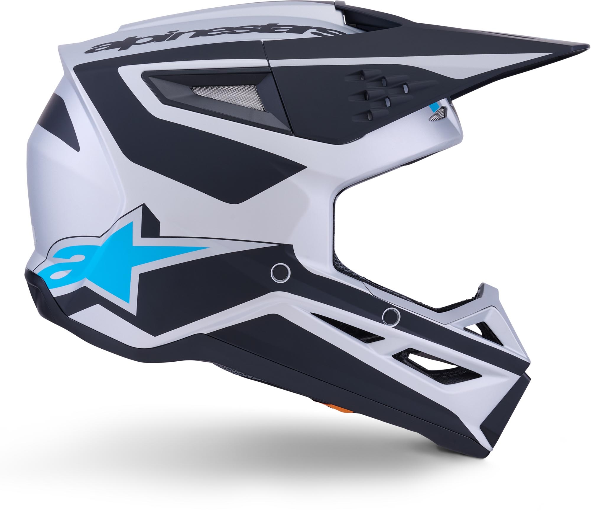 Alpinestars SM3 Motocross Helm Heat Silver Blue Black Matt