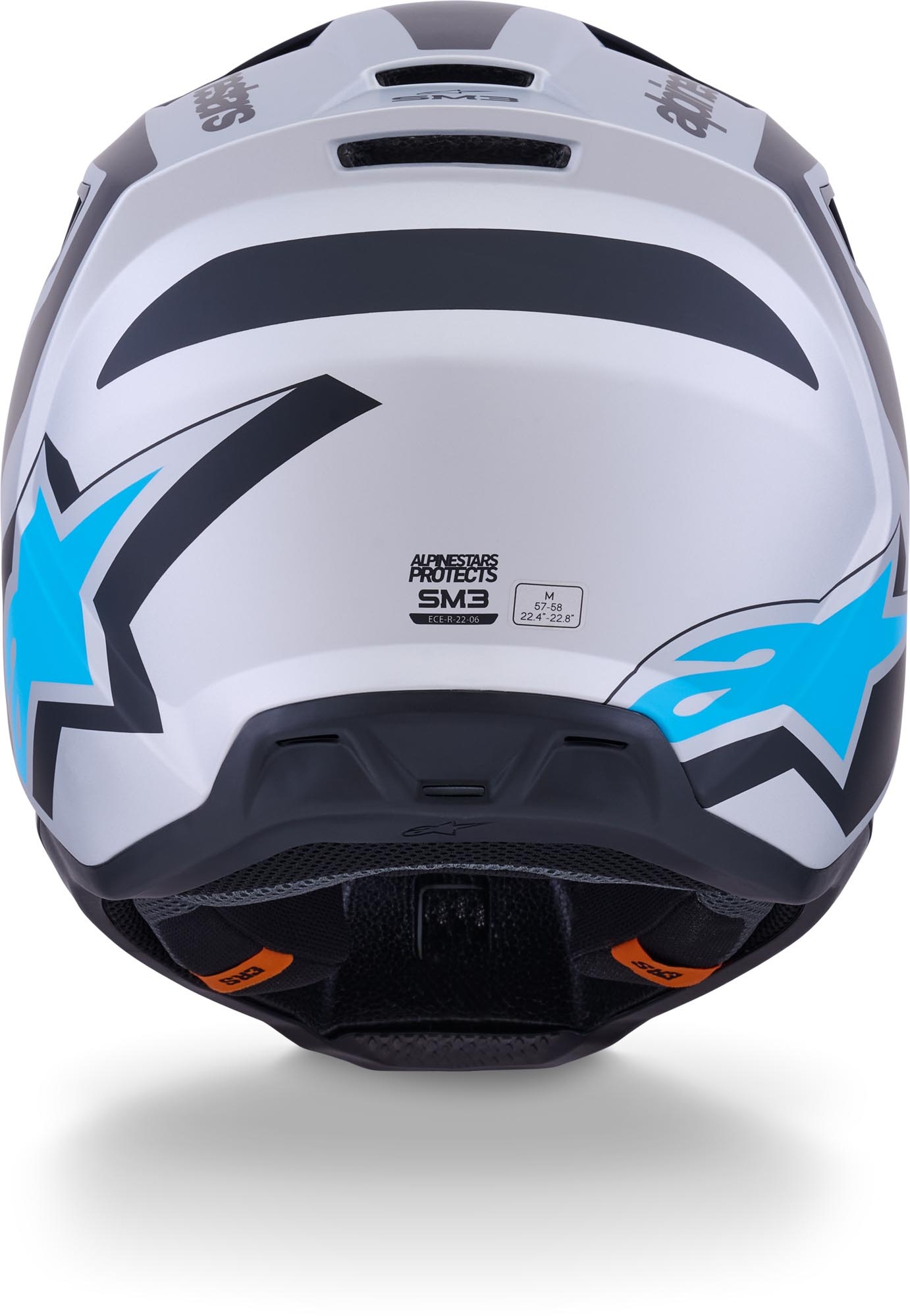 Alpinestars SM3 Motocross Helm Heat Silver Blue Black Matt