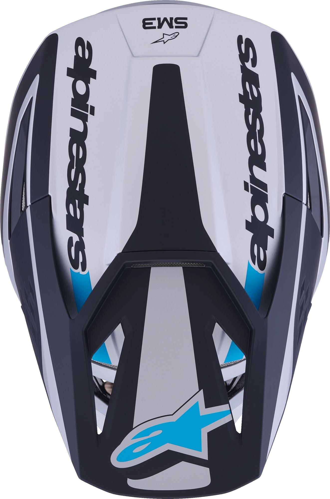 Alpinestars SM3 Motocross Helm Heat Silver Blue Black Matt