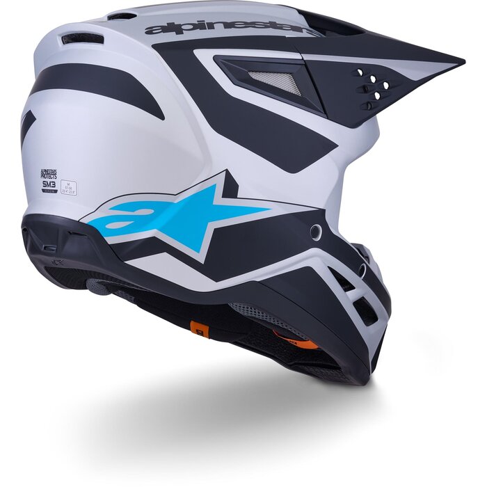 Alpinestars SM3 Motocross Helm Heat Silver Blue Black Matt