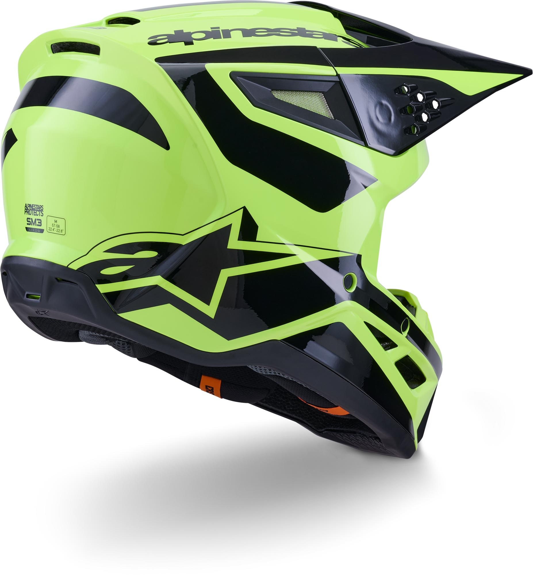 Alpinestars SM3 Motocross Helm Heat Yellow Fluo Black Glossy