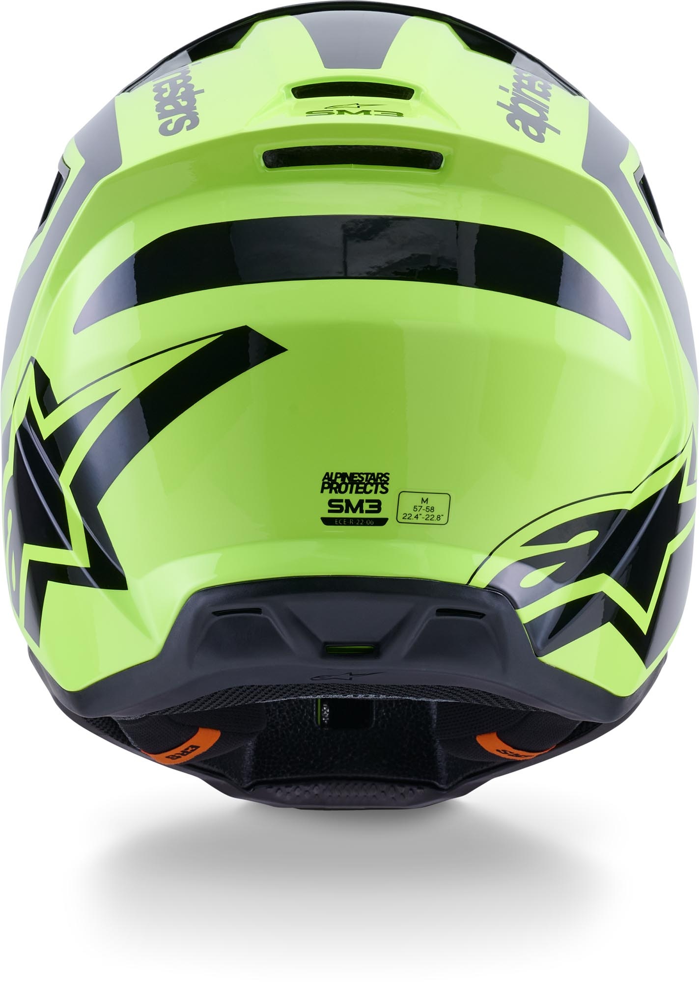 Alpinestars SM3 Motocross Helm Heat Yellow Fluo Black Glossy