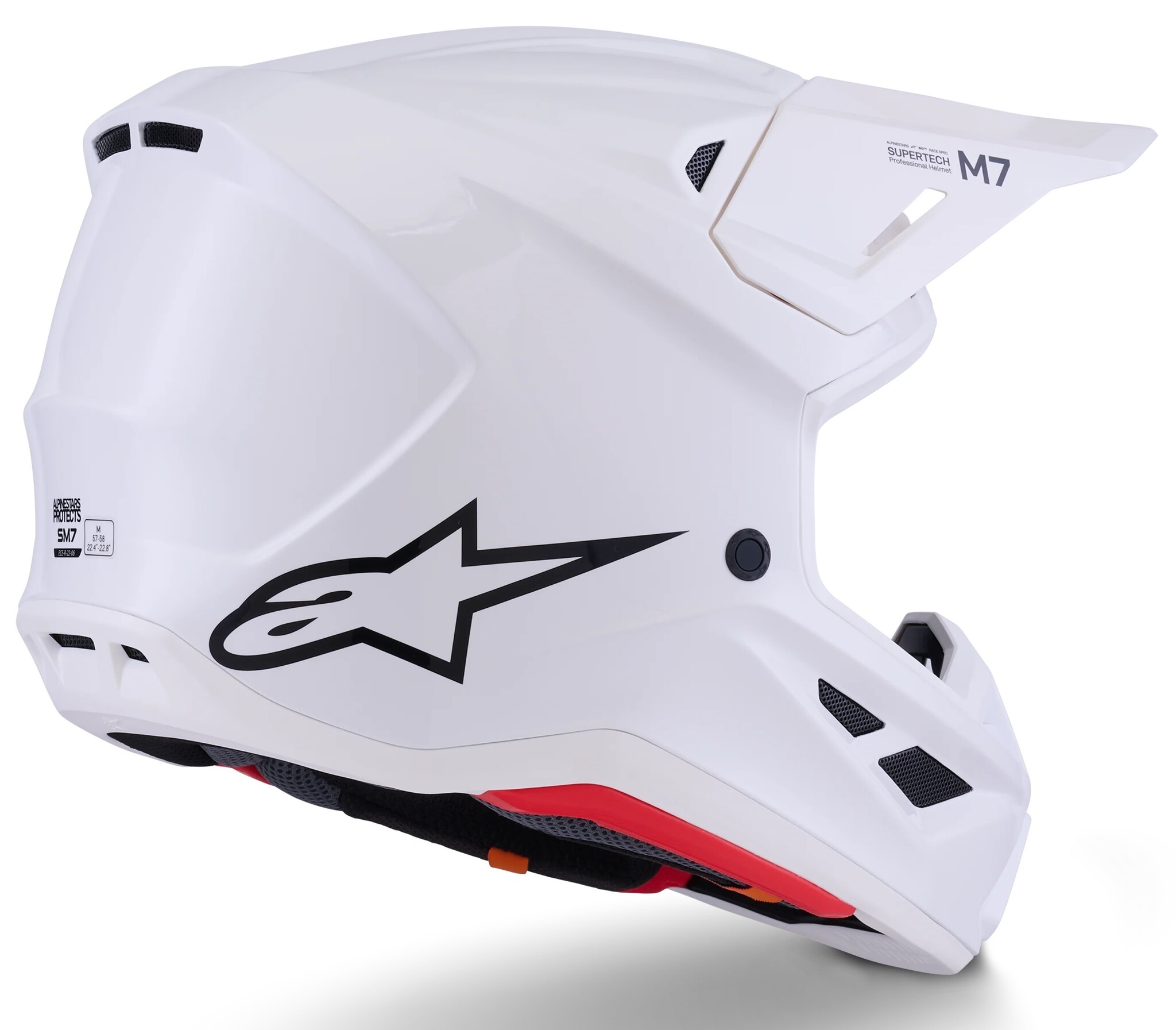 Alpinestars Supertech SM7 Motocross Helm Solid ECE06 weiß