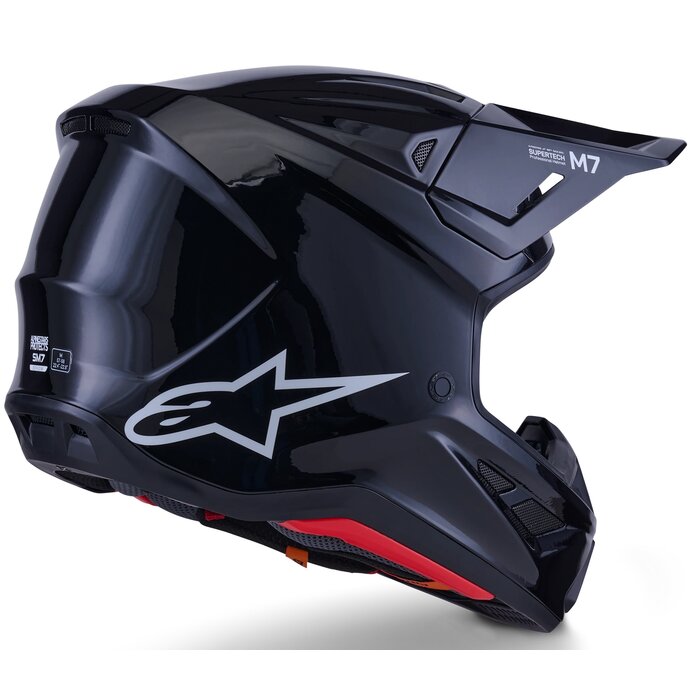 Alpinestars Supertech SM7 Motocross Helm Solid ECE06 schwarz glänzend