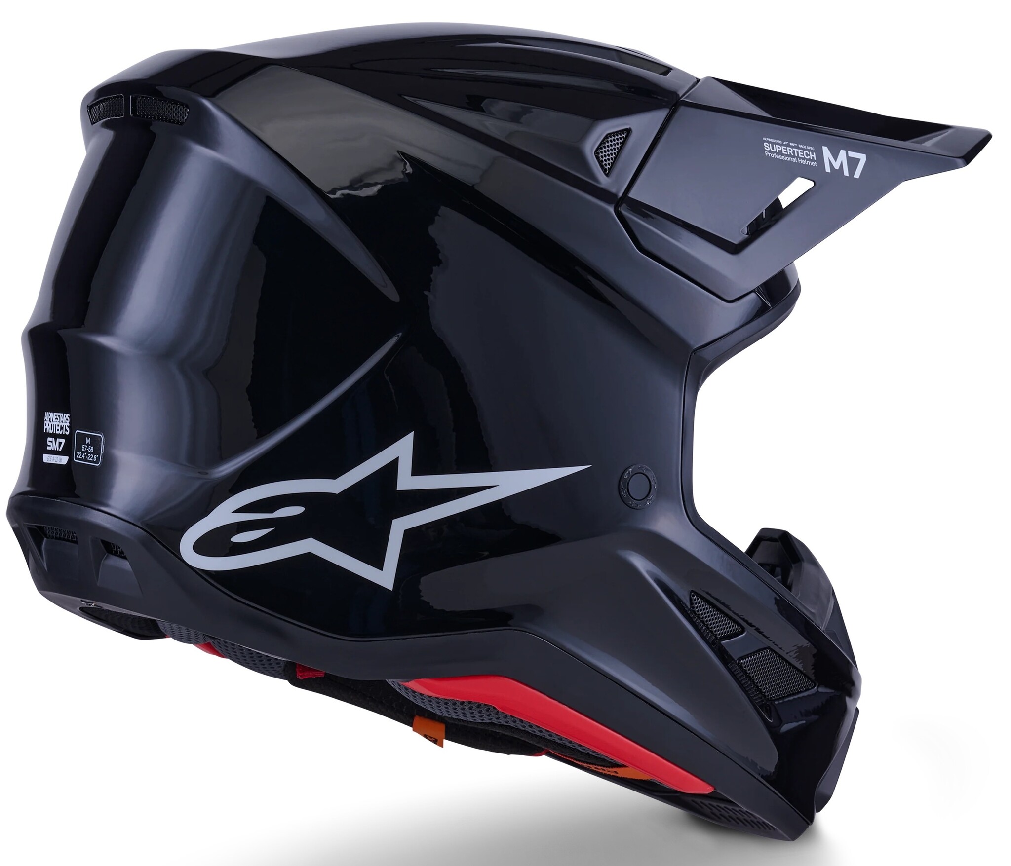 Alpinestars Supertech SM7 Motocross Helm Solid ECE06 schwarz glänzend